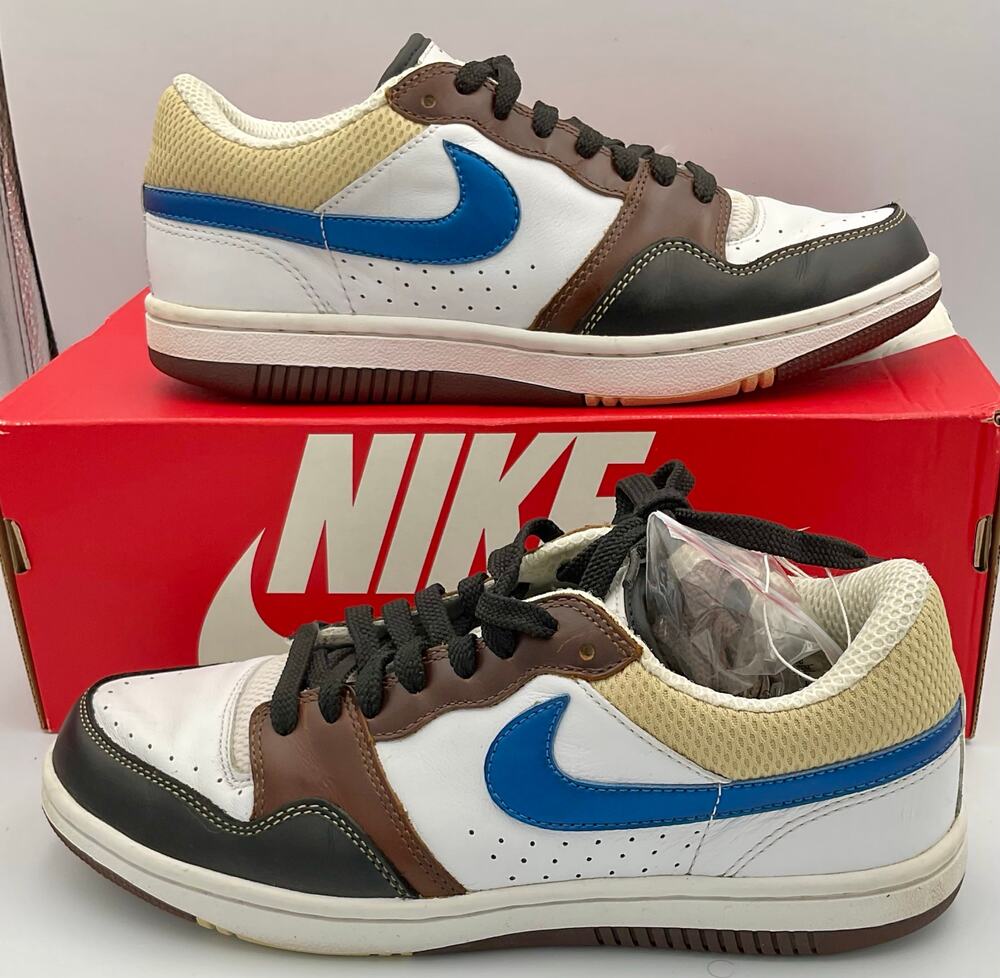 COURT FORCE LOW PREMIUM White/Military Blue-Bison  313940 141 Sz 8.5 #206